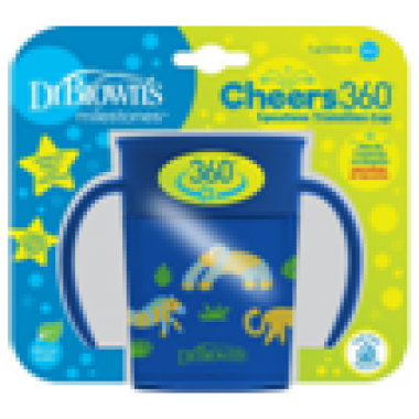 森林樂園 360 度連蓋防漏雙柄學習杯 7oz - 藍色